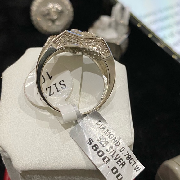 10k white gold vermeil Real diamond championship star ring not CZ! Best seller! - Picture 5 of 5